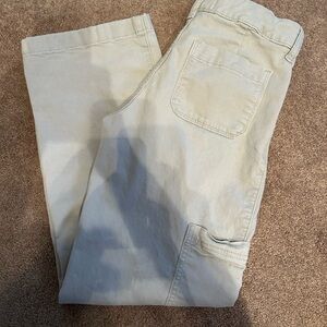 abercrombie kids light gray/cream cargo pants